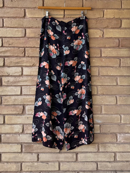 70s frog print wide leg pant set