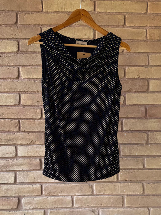 Slinky 90s polka dot cowl top