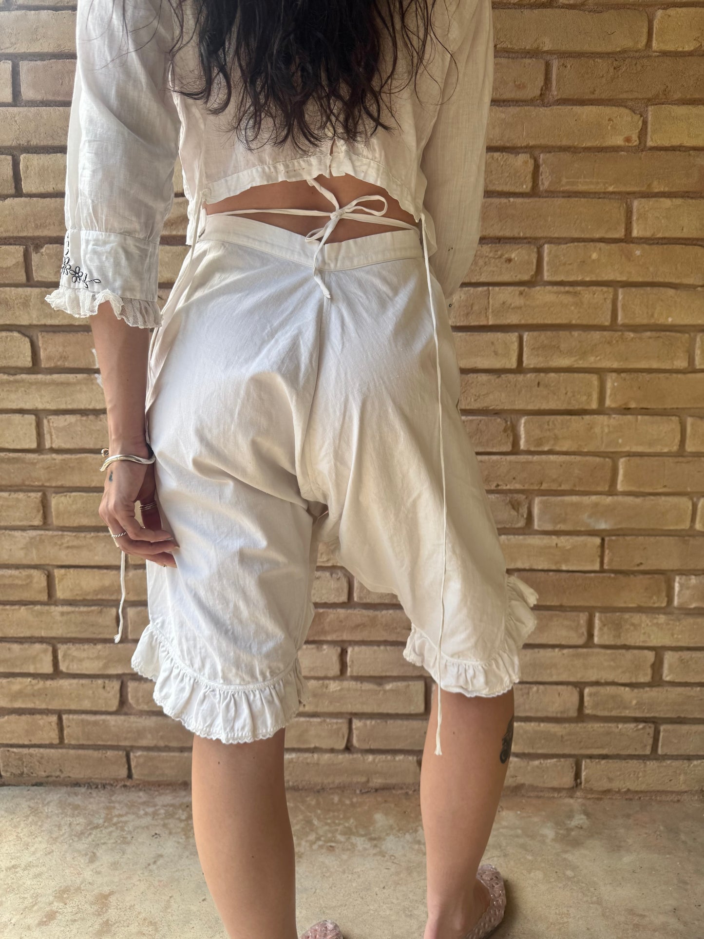 Edwardian cotton ruffle bloomers | S/M