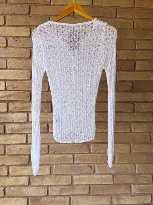 90s openwork cardigan