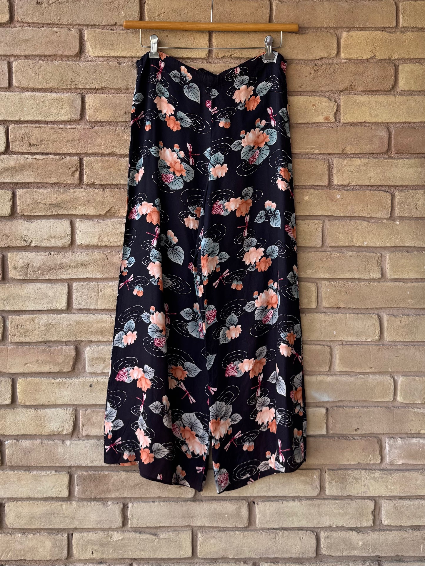 70s frog print wide leg pant set