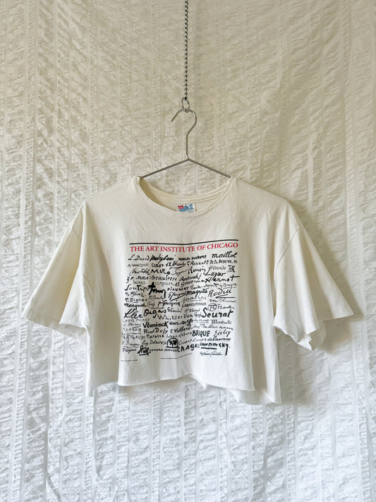 single stitch cropped art tee