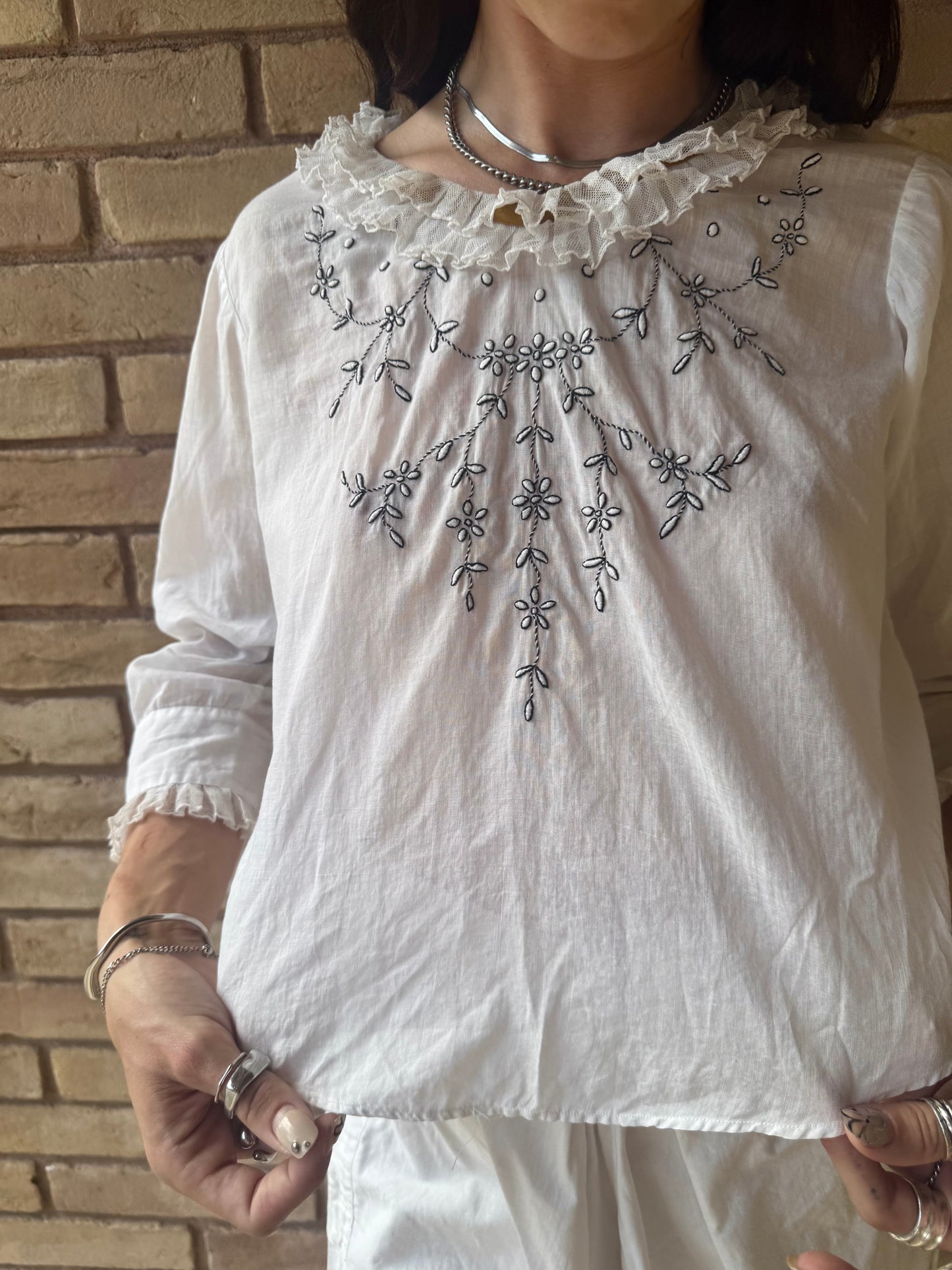 Edwardian embroidered shirtwaist blouse | S