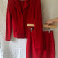 90s cherry red skirt suit