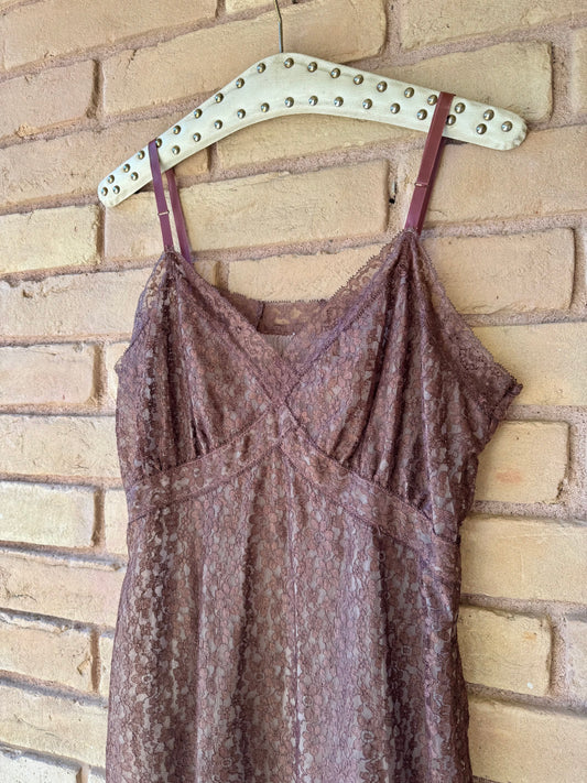Chocolate lace 60's slip