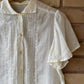 40s sheer ivory cotton blouse
