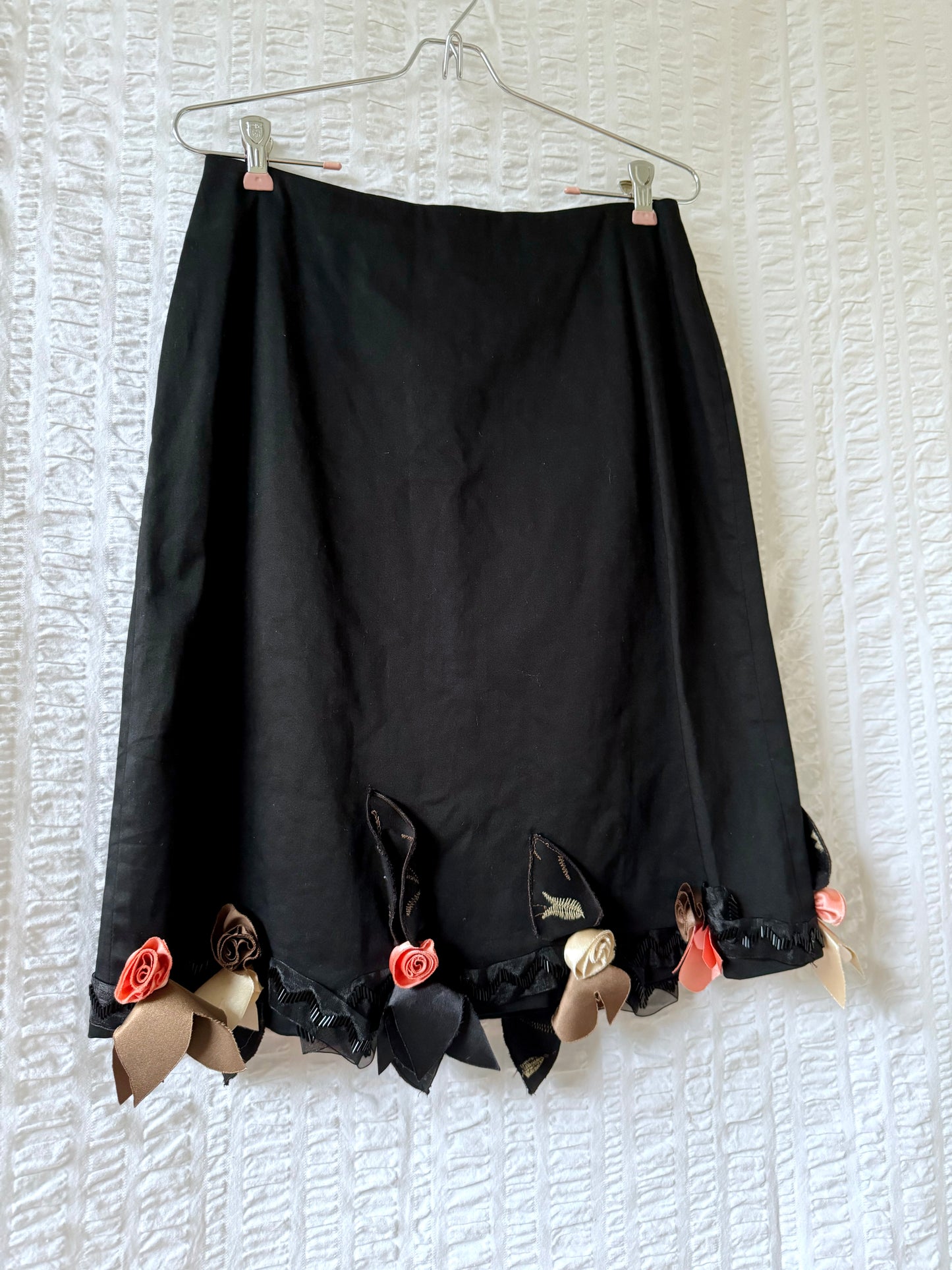 y2k cotton 3-d floral skirt