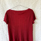 90s wine red textured top