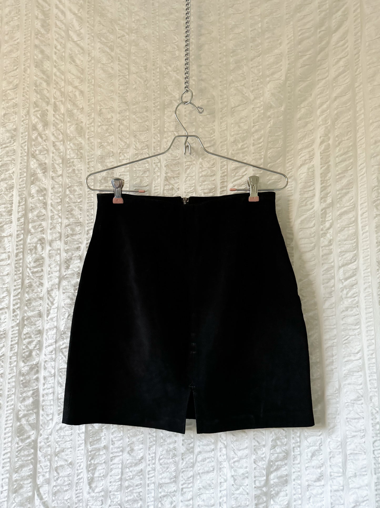 90s suede zip skirt