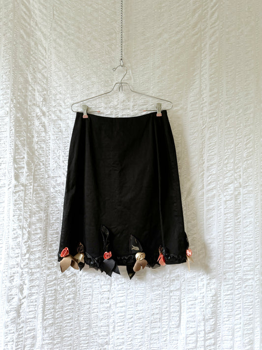 y2k cotton 3-d floral skirt