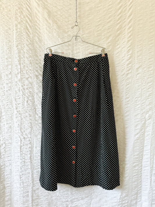 80s polka dot skirt