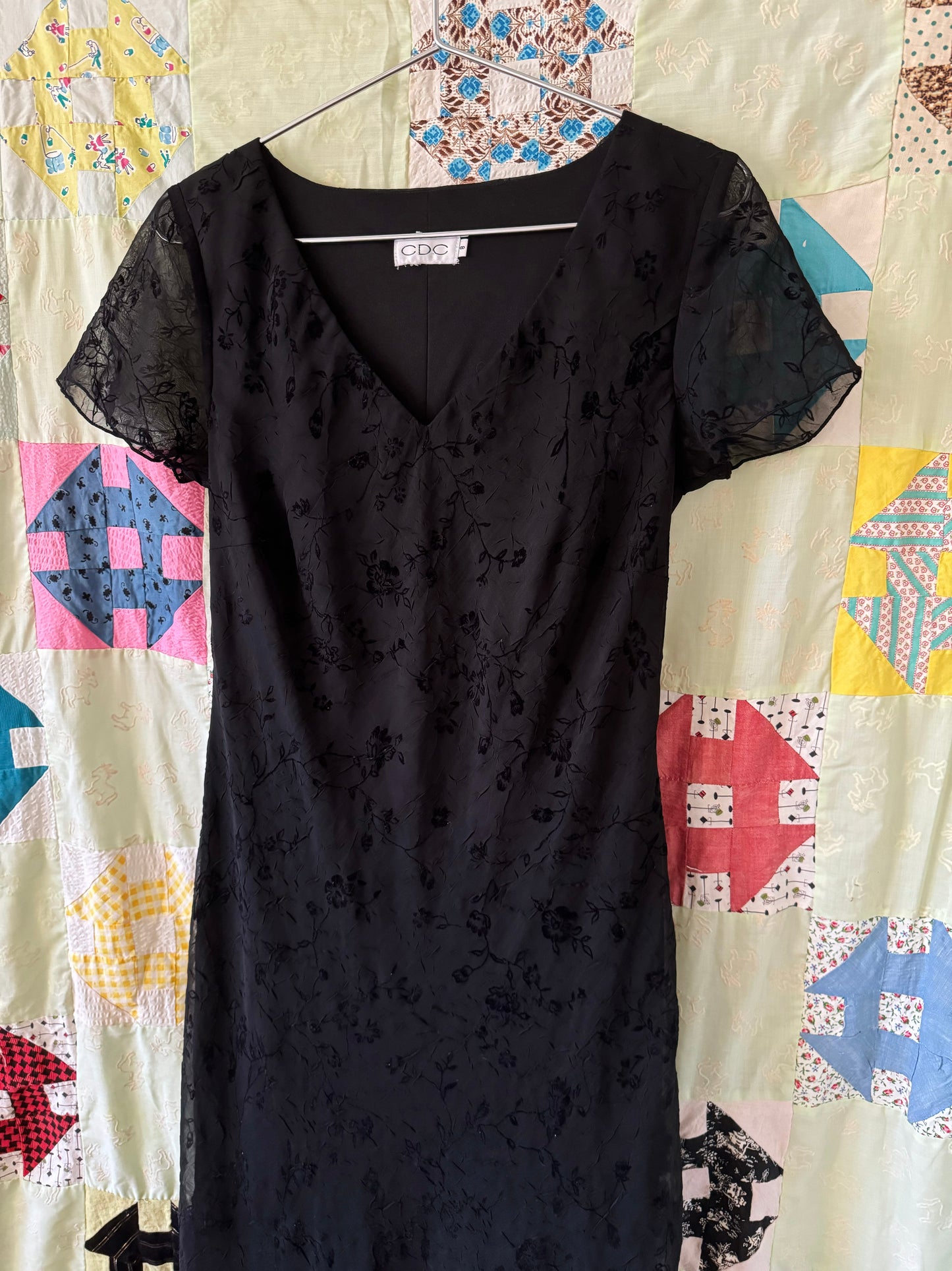 90s floral sheer layer dress