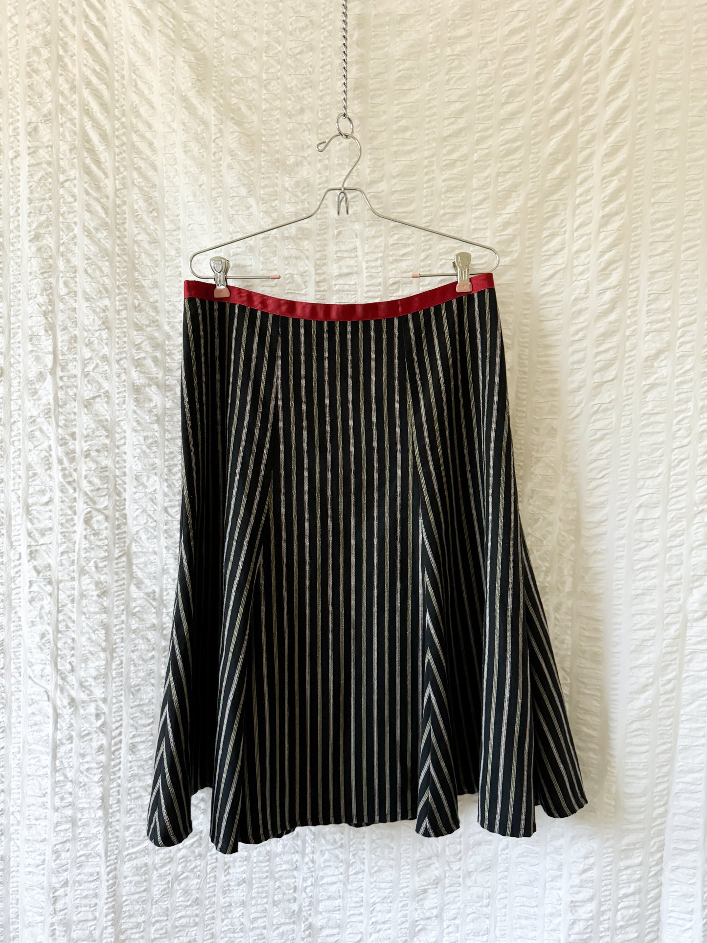 y2k cotton & wool striped skirt