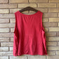 Terracotta linen blend top | XXL