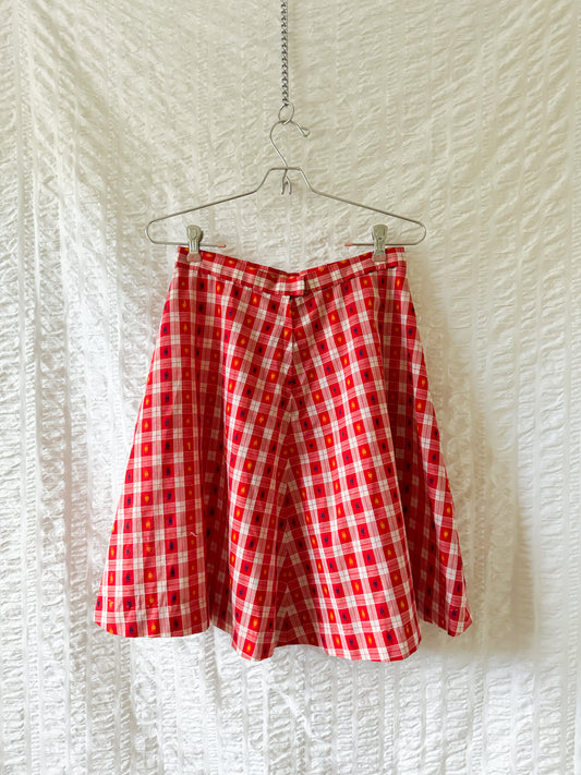 60s plaid mini skirt