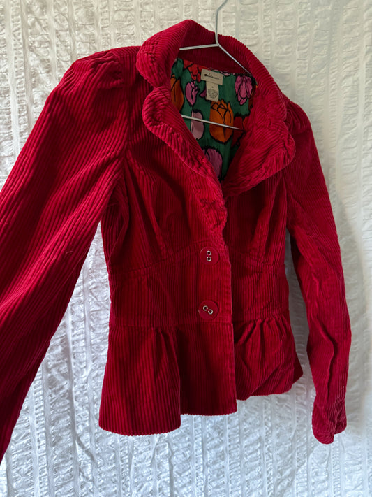 y2k corseted corduroy jacket