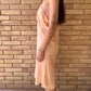 40s peach silk slip | M/L