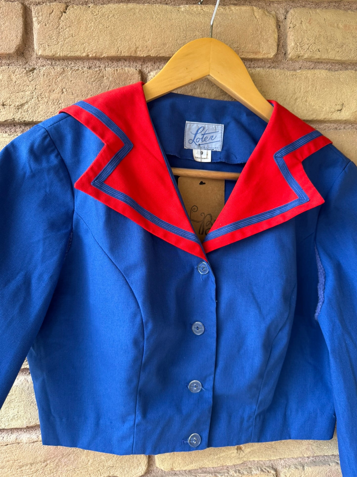 cropped blue sailor top