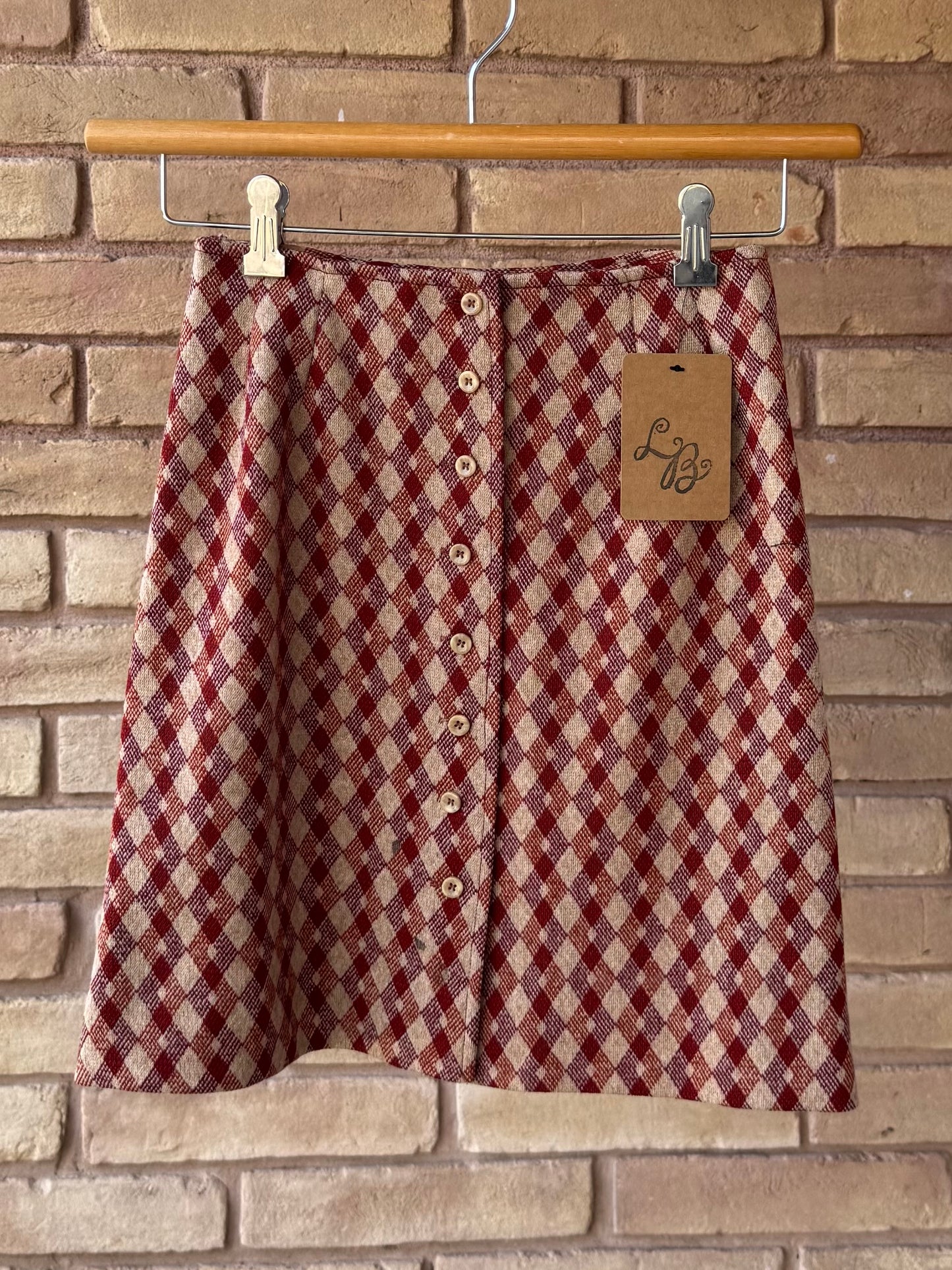 70s diamond pattern mini skirt