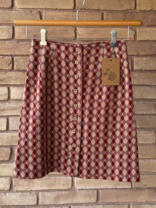 70s diamond pattern mini skirt