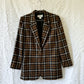 80s wool oversized plaid blazer