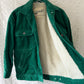 emerald corduroy shearling-lined boxy jacket