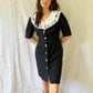 rose-button lace collar dress