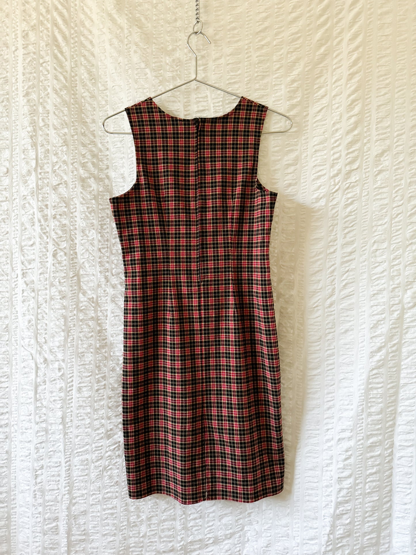 90s stretch plaid dress