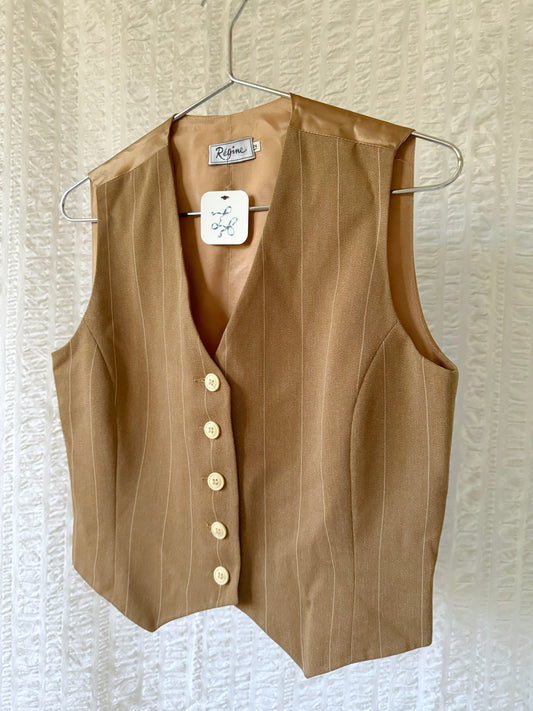 cocoa pinstriped vest