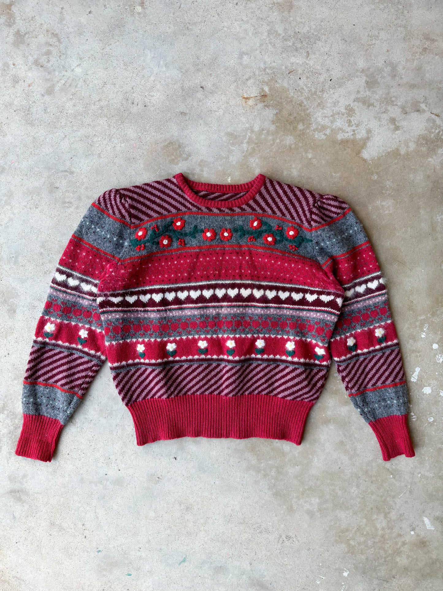 striped wool angora-blend sweater