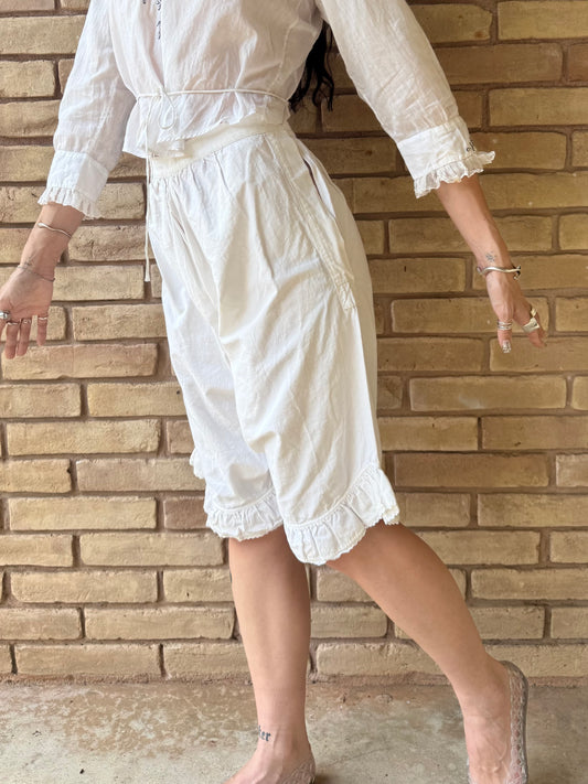Edwardian cotton ruffle bloomers | S/M