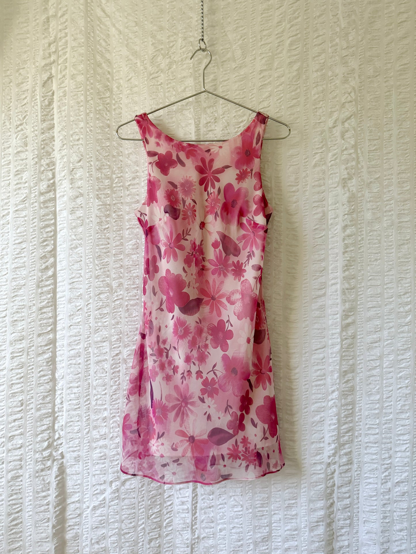 y2k sheer layer floral dress