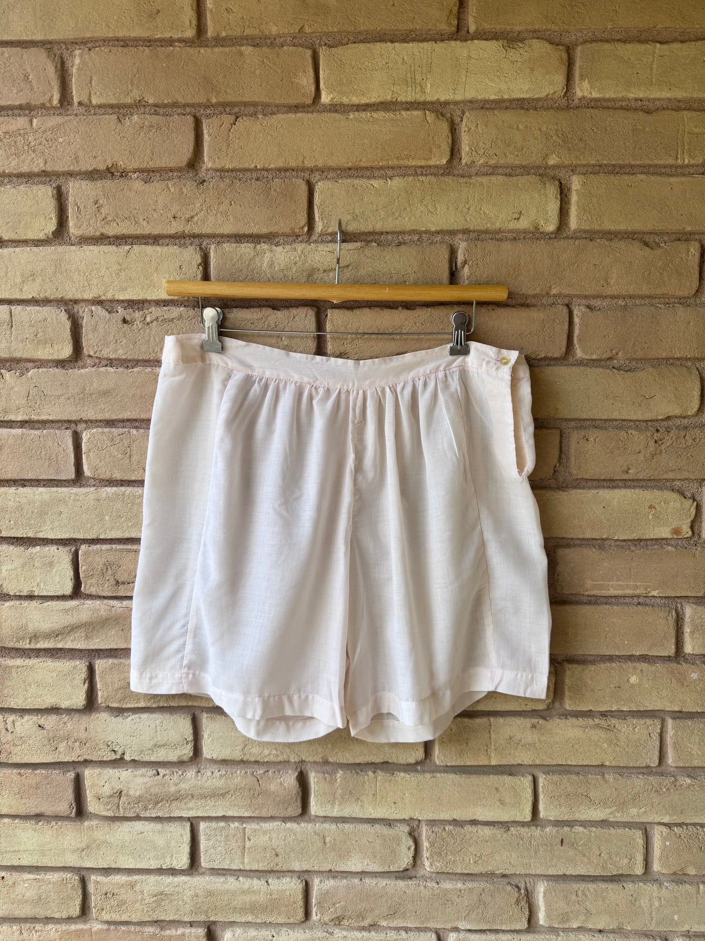 Pale pink sheer cotton shorts | XL
