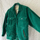 emerald corduroy shearling-lined boxy jacket