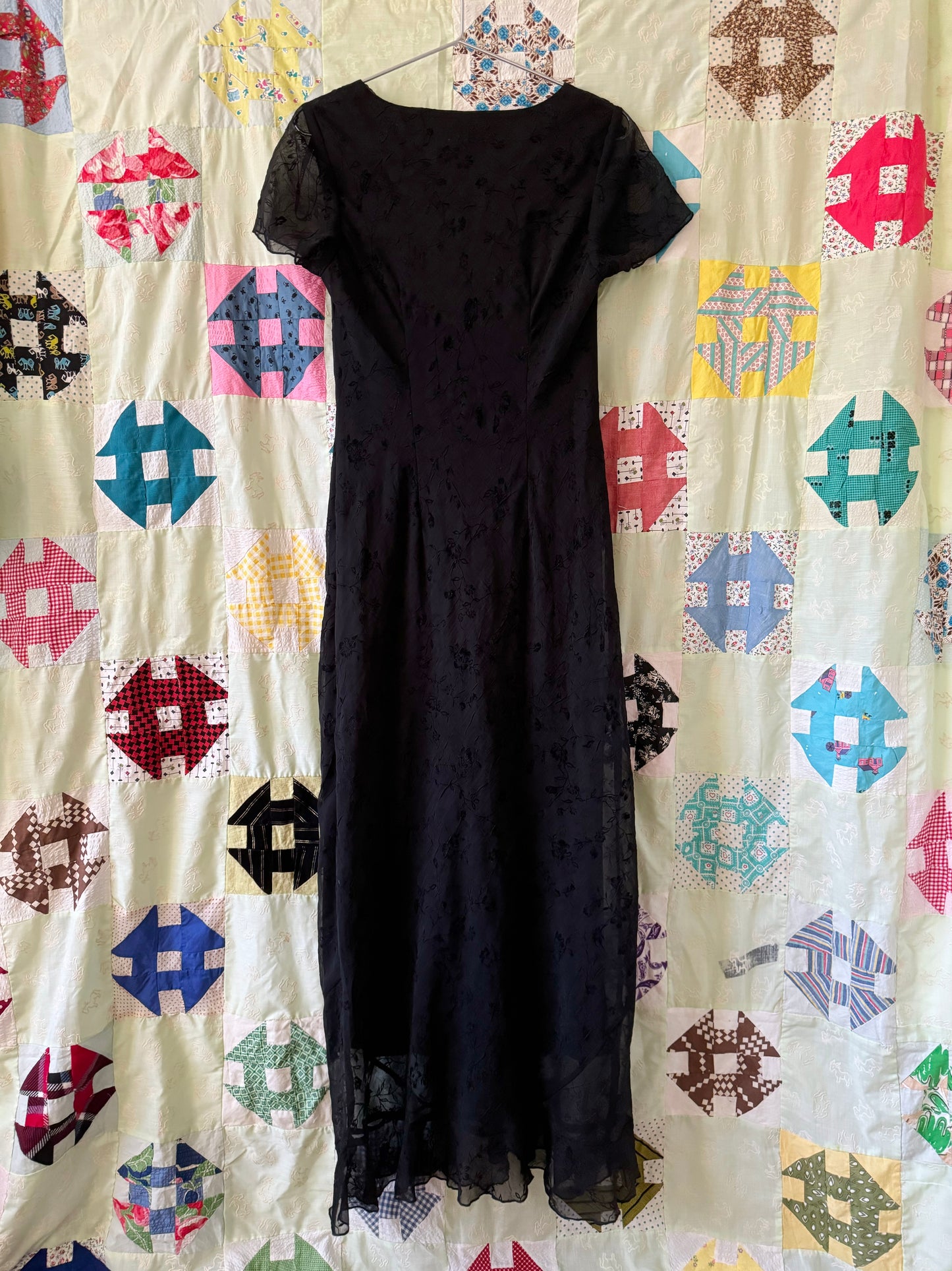 90s floral sheer layer dress