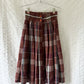 80s preppy brown plaid skirt