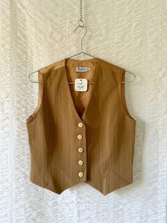 cocoa pinstriped vest