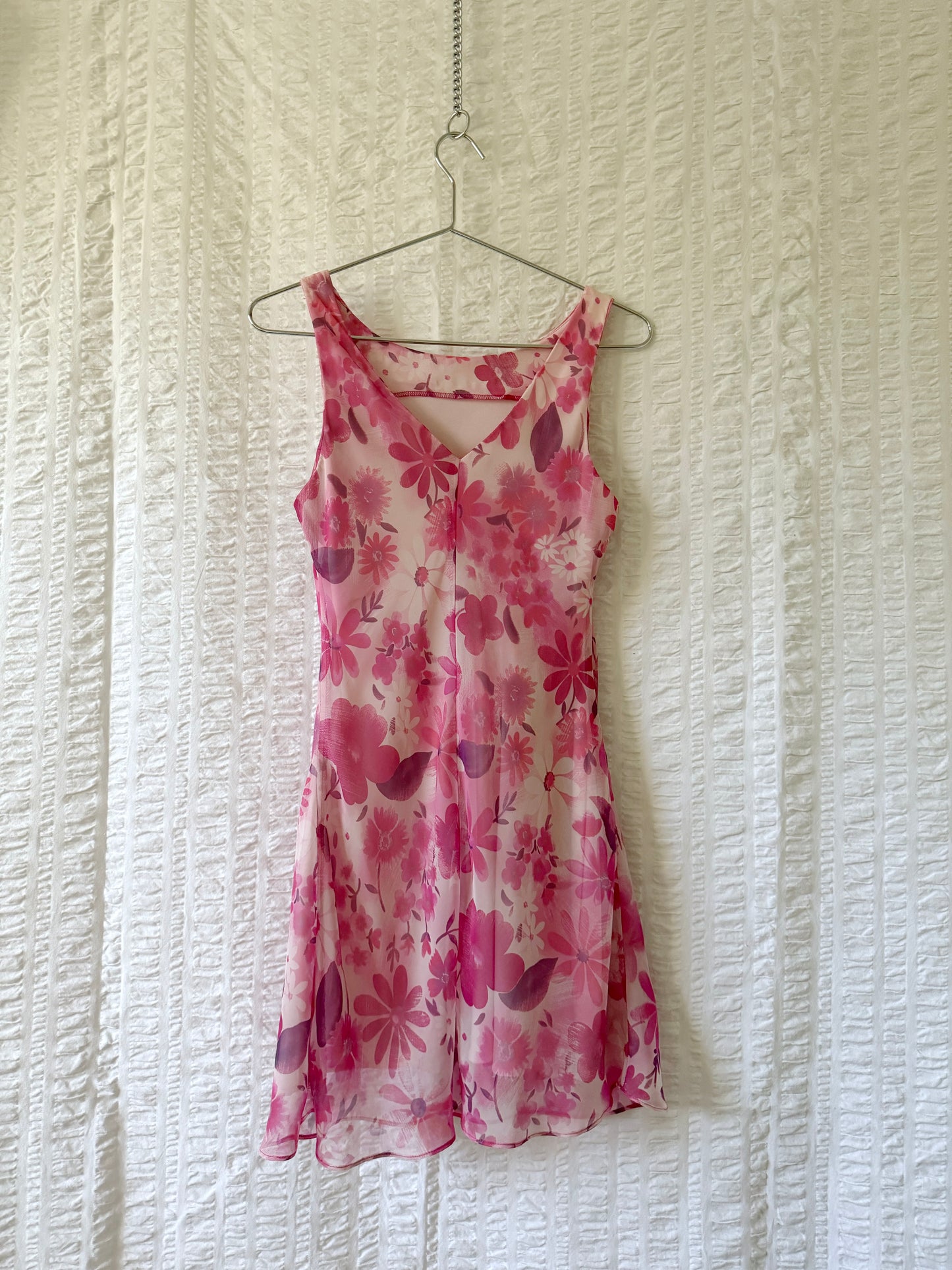 y2k sheer layer floral dress