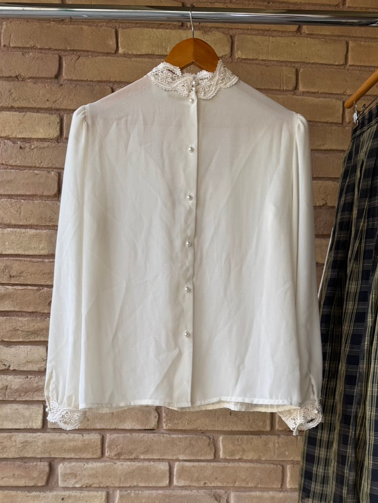 Romantic ivory blouse