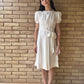 30s palest pink puff sleeve dress | S