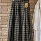 90s silk organza plaid skirt