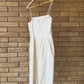 90s raw silk pearl trim dress set