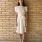 30s palest pink puff sleeve dress | S