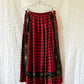 80s red plaid skirt