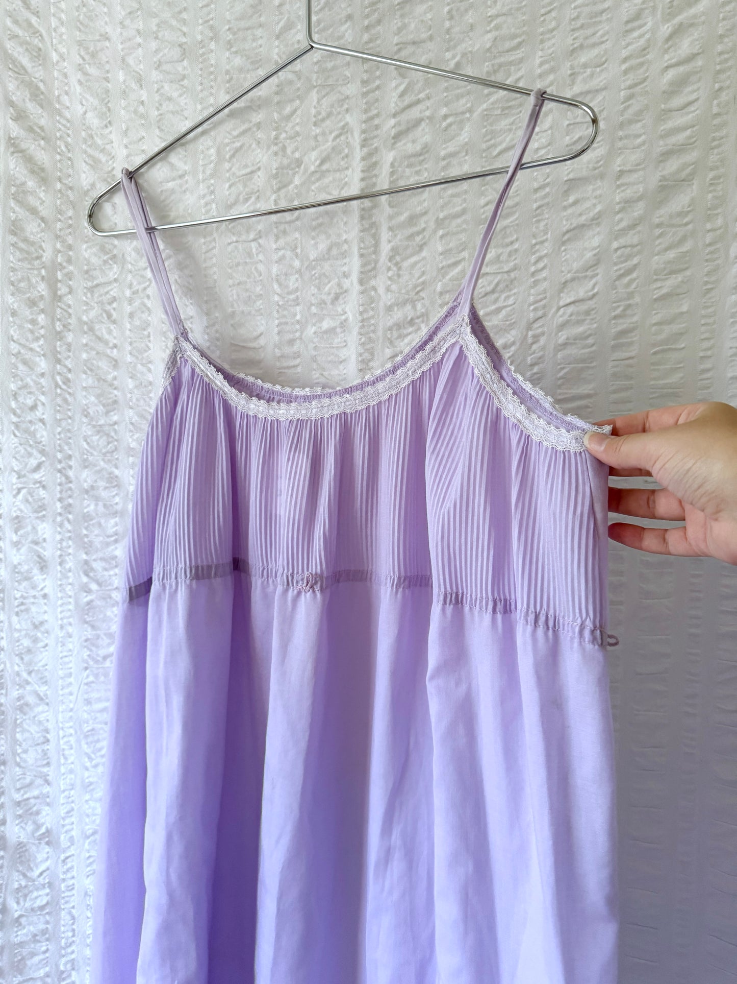 lilac cotton blend dress