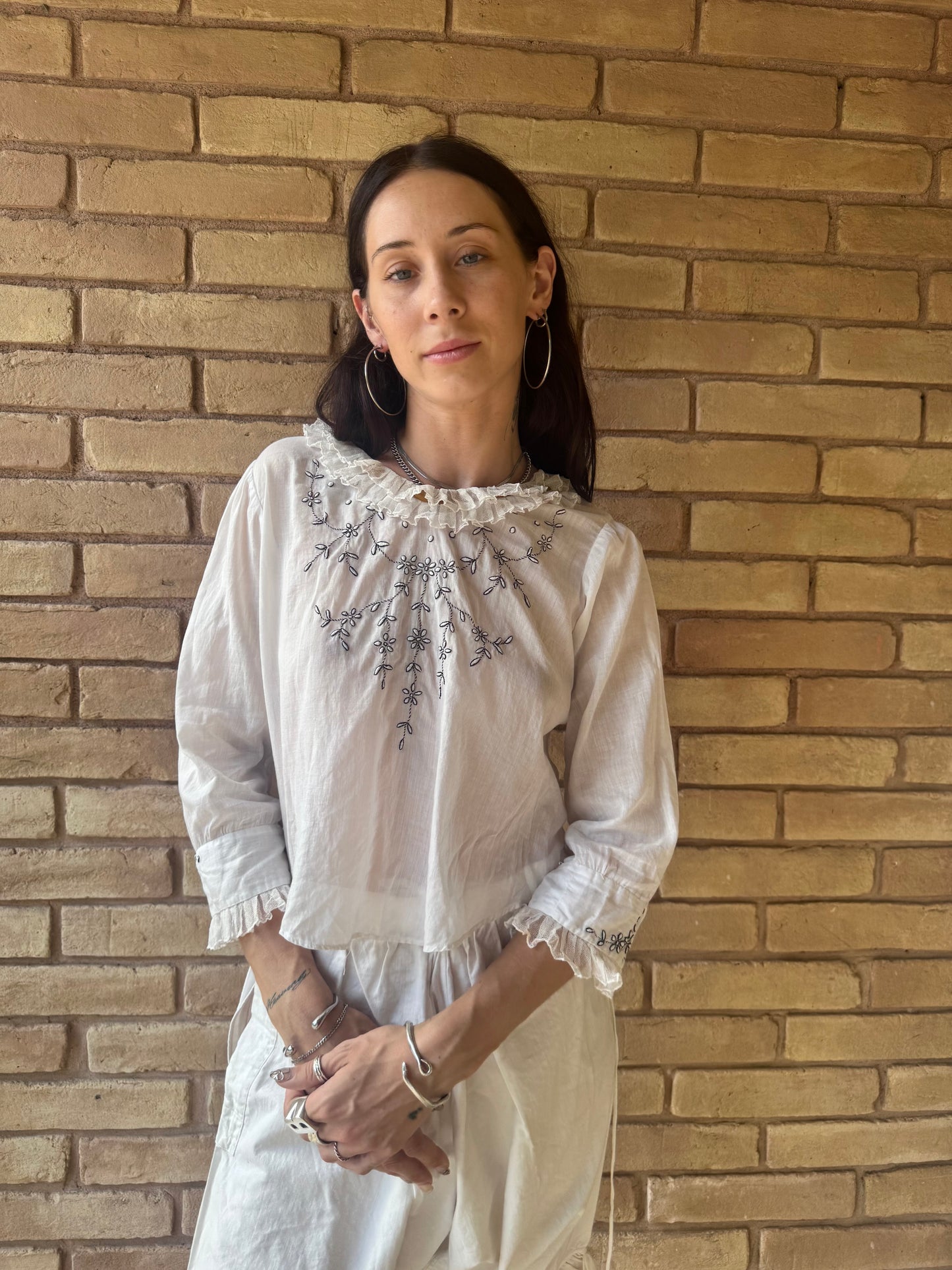 Edwardian embroidered shirtwaist blouse | S