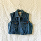 cropped denim vest