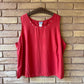 Terracotta linen blend top | XXL