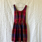 80s cotton plaid mini dress