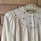 Ivory silk open work top | S